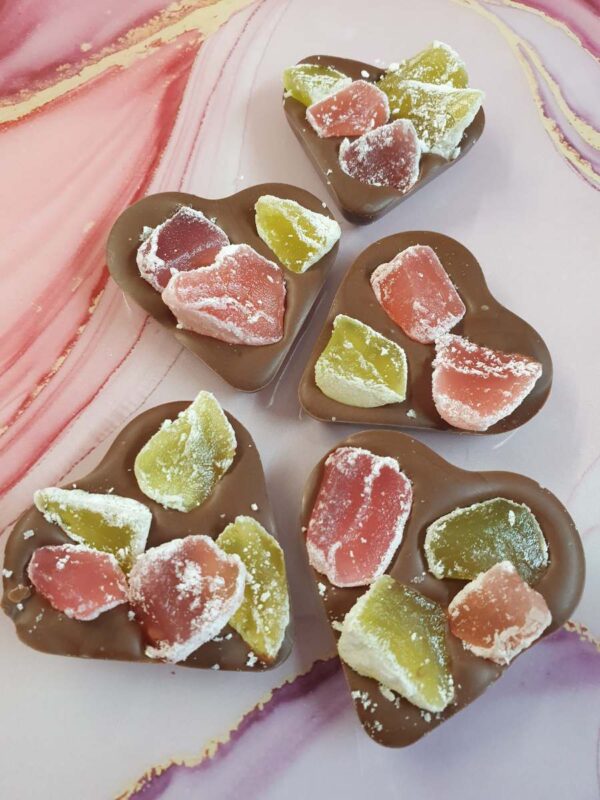 Turkish Delight Milk Chocolate Hearts