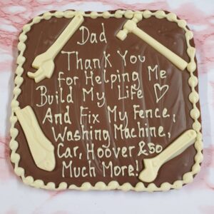 Father's Day Chocolate Slab - Thank you for helping me build my life