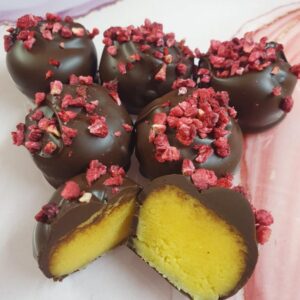 Dark Chocolate Raspberry Marzipans